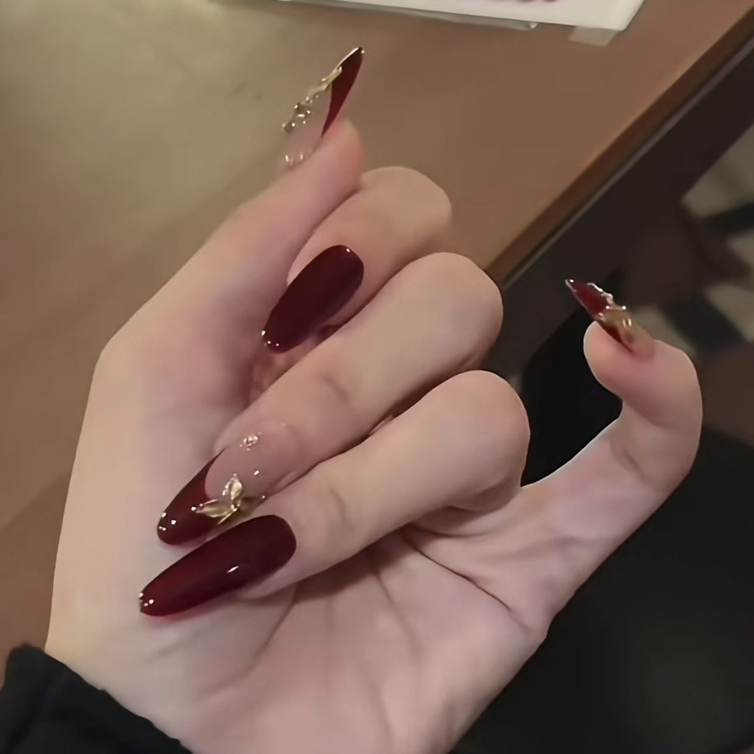 Luxury Floral Acrylic Press-On Nail Set Stornfield