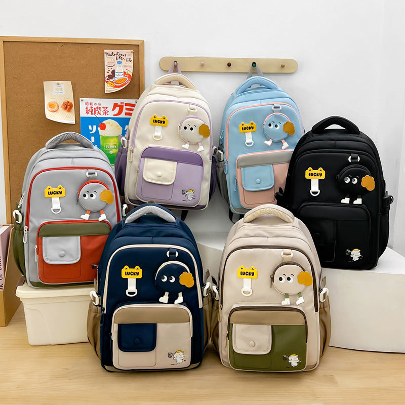 Cute Character-Designed Multi-Pocket School Backpack Stornfield