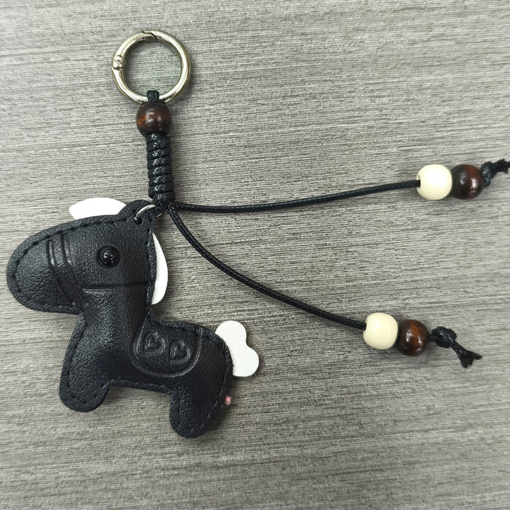 Playful Horse Shaped Leather Keychain Stornfield