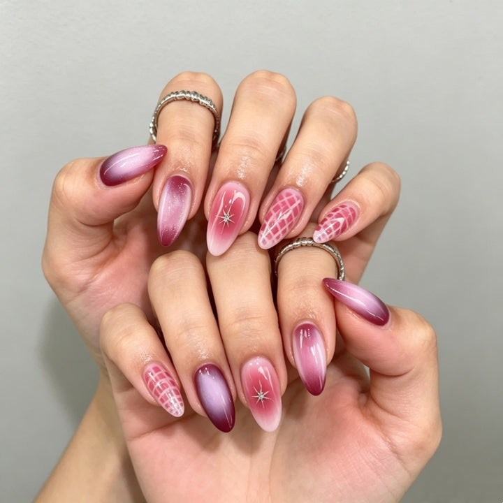 Elegant Press-On Nail Set with Ombre Design Stornfield