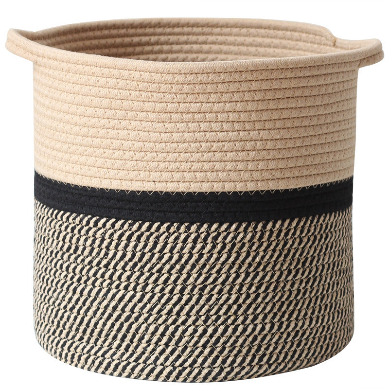 Handcrafted storage basket with handles Stornfield