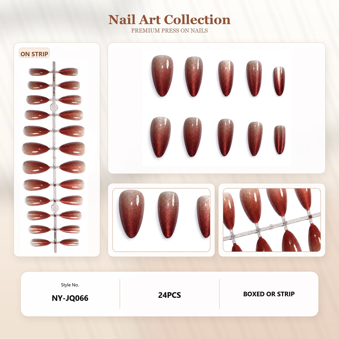 Premium Press-On Nails with Metallic Shine Stornfield