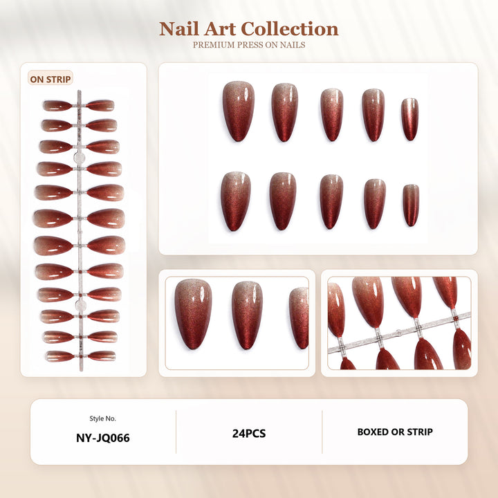 Premium Press-On Nails with Metallic Shine Stornfield