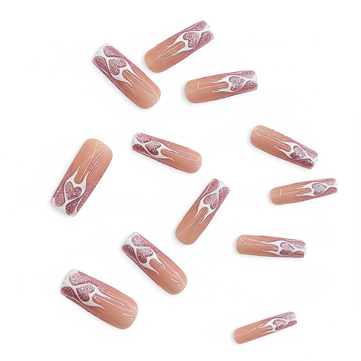 Heart Flames Press-On Nail Art Stornfield