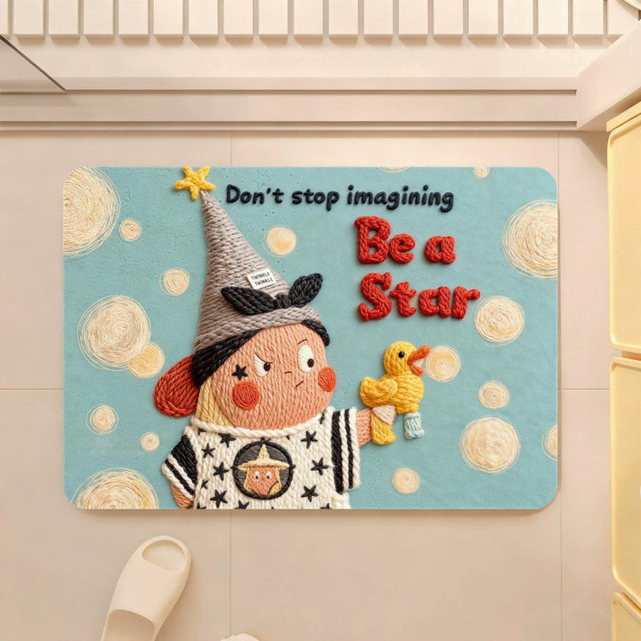 Cute Cartoon-Themed Plush Area Mat