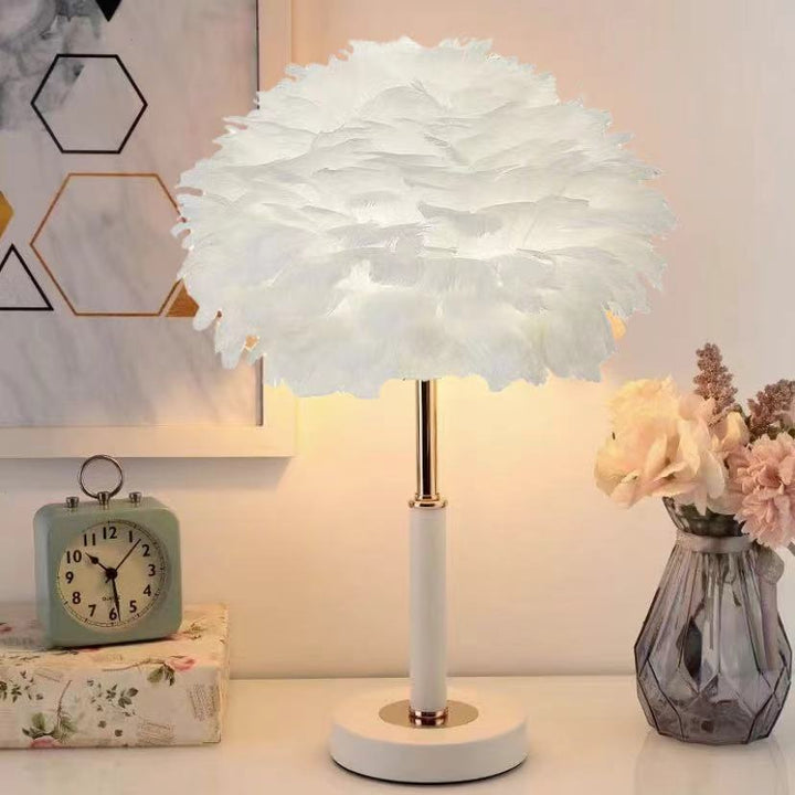 Feathered Accent Table Lamp