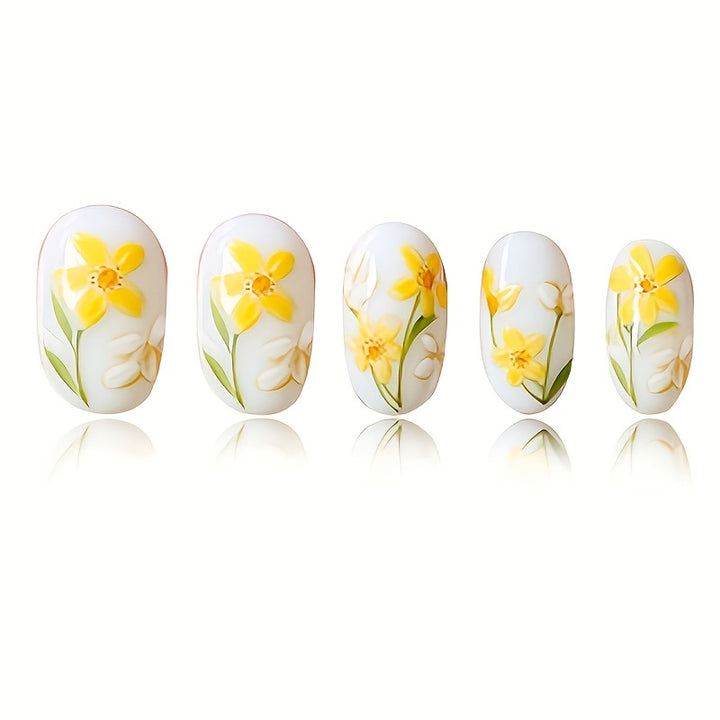 Floral-Themed Press-On Nail Art Set Stornfield