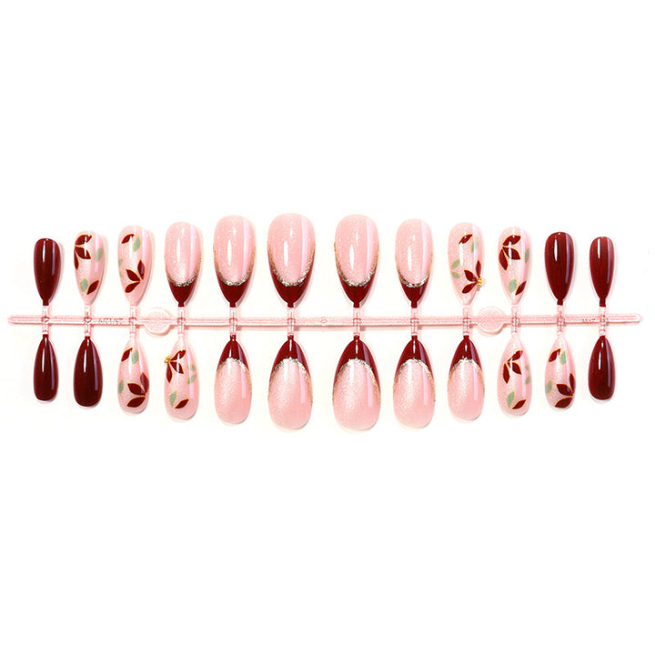 Artificial nail set with elegant flower and color gradient Stornfield