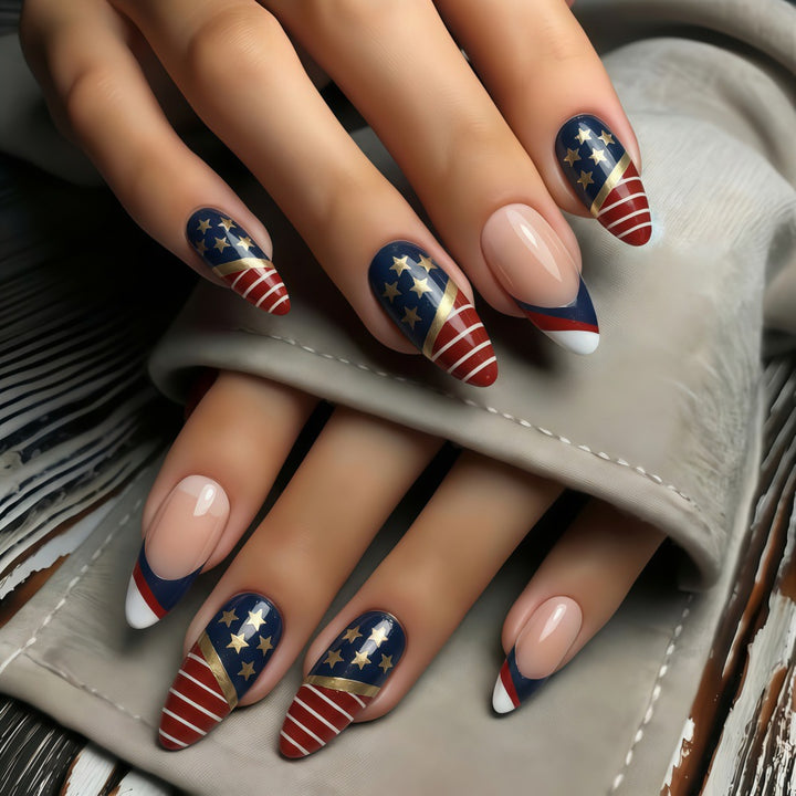 Artful nail tips in patriotic design Stornfield
