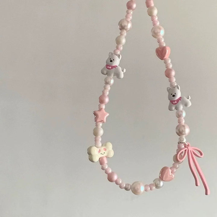 Playful Dog-Themed Beaded Necklace Stornfield