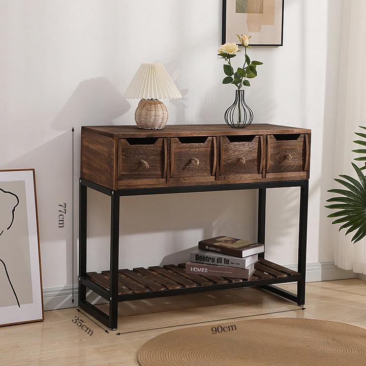 Rustic Wooden Console Table with Storage Stornfield