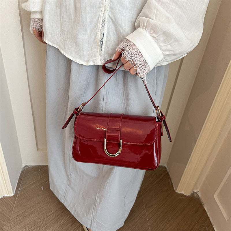 Elegant Patent Leather Shoulder Bag
