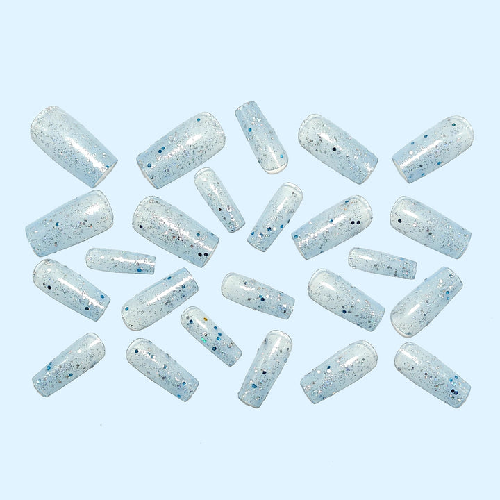 Glamorous artificial nails with exciting glitter effect Stornfield