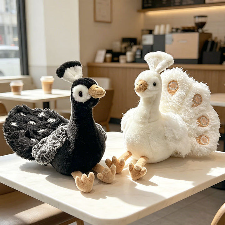 Plush Sitting Peafowl Comforter with Oversized Fluffy Tail Stornfield