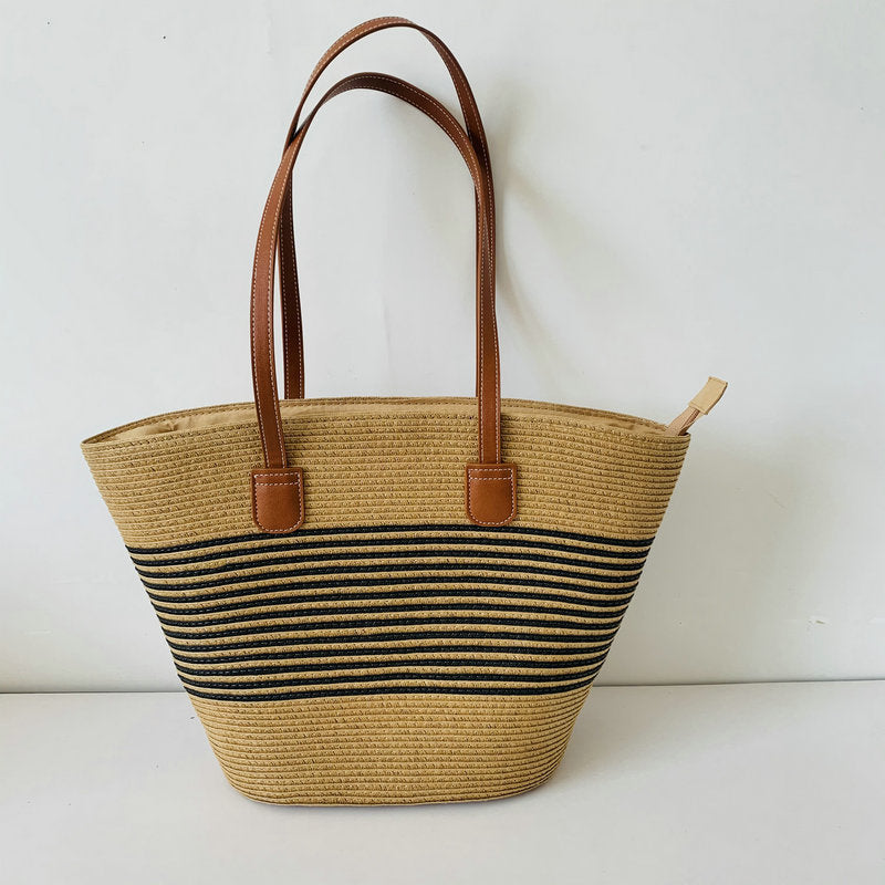 Trendy Basket Bag with Elegant Leather Accents Stornfield