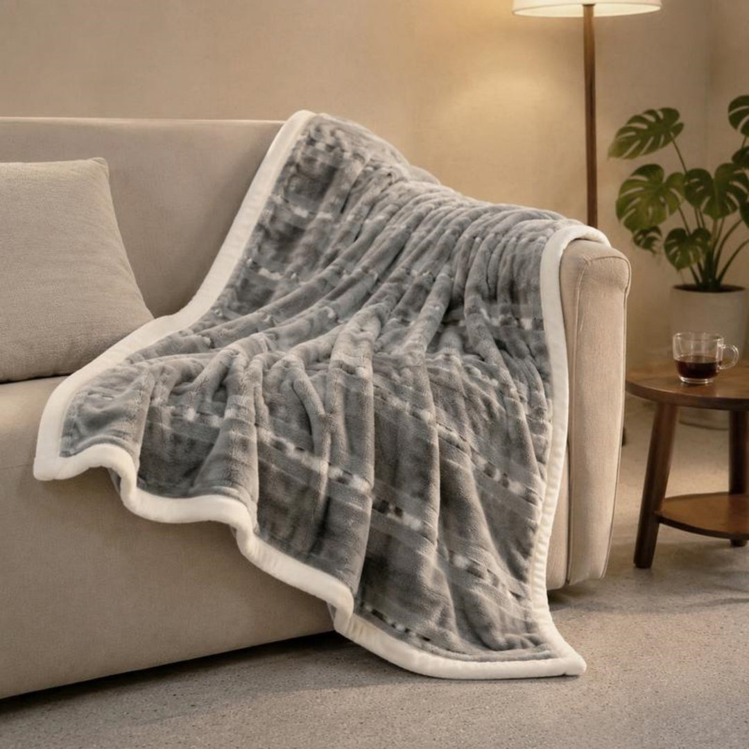 Textured Reversible Fleece Throw Blanket Stornfield