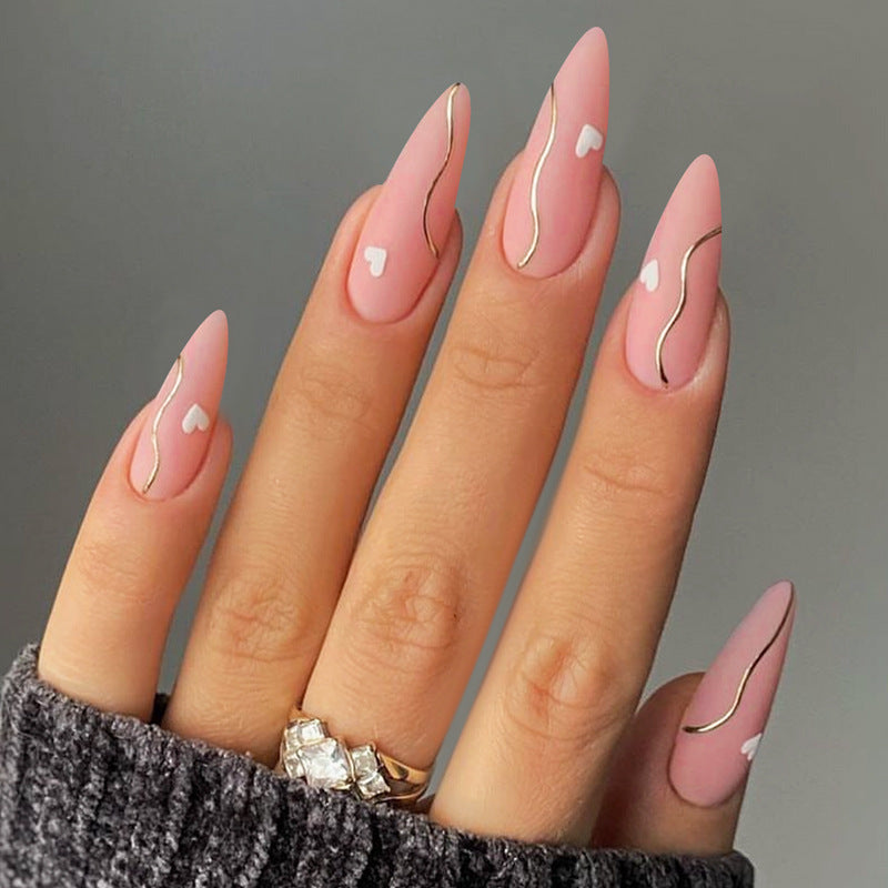 Elegant Heart Accent Press-On Nails Stornfield