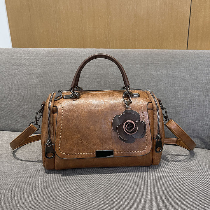 Stylish Leather Handheld Satchel Bag