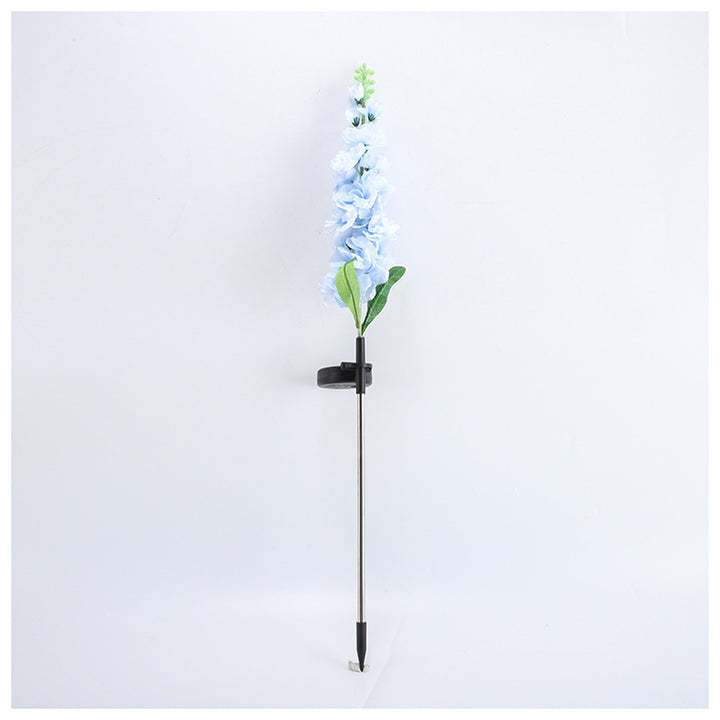 Tall Artificial Delphinium Floral Stake With Adjustable Metal Ground Spike And Removable Clamp Stornfield
