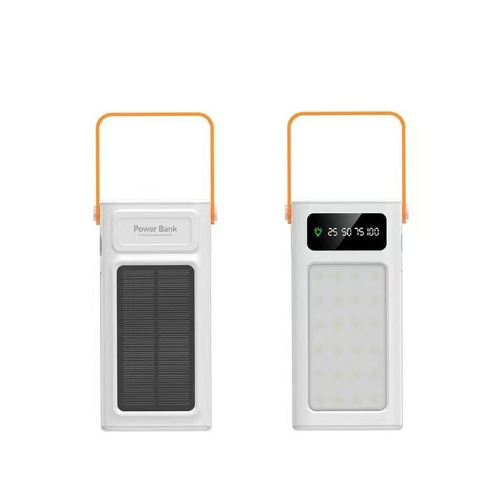 Portable solar power bank with LED light and digital charge display Stornfield