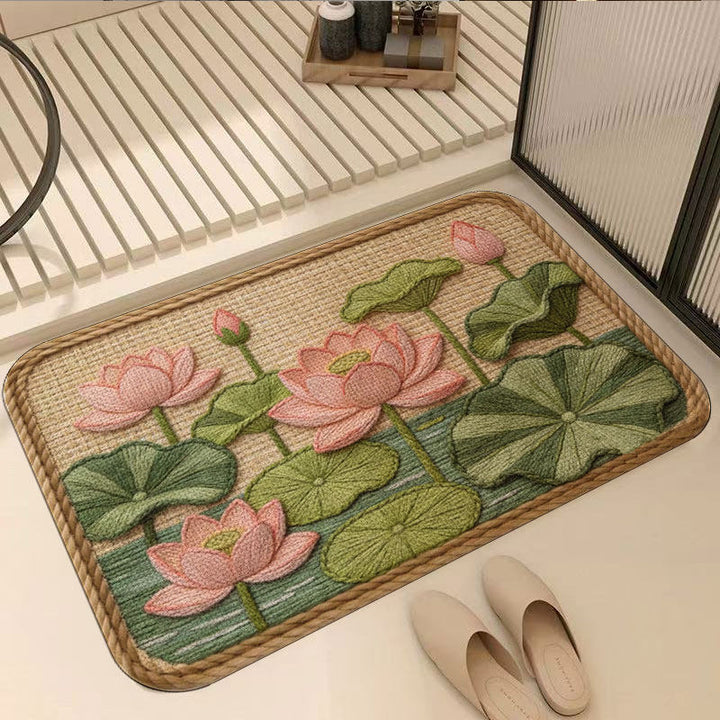 Decorative Lotus Water Lily Bath Mat