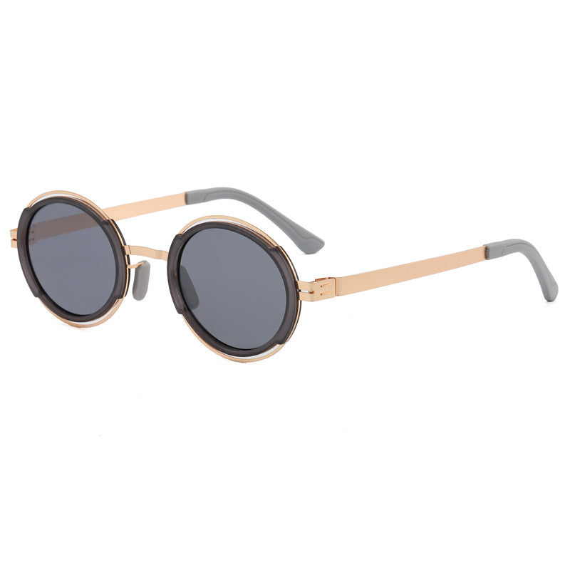 Women's fashionable round sunglasses with elegant metal frame Stornfield