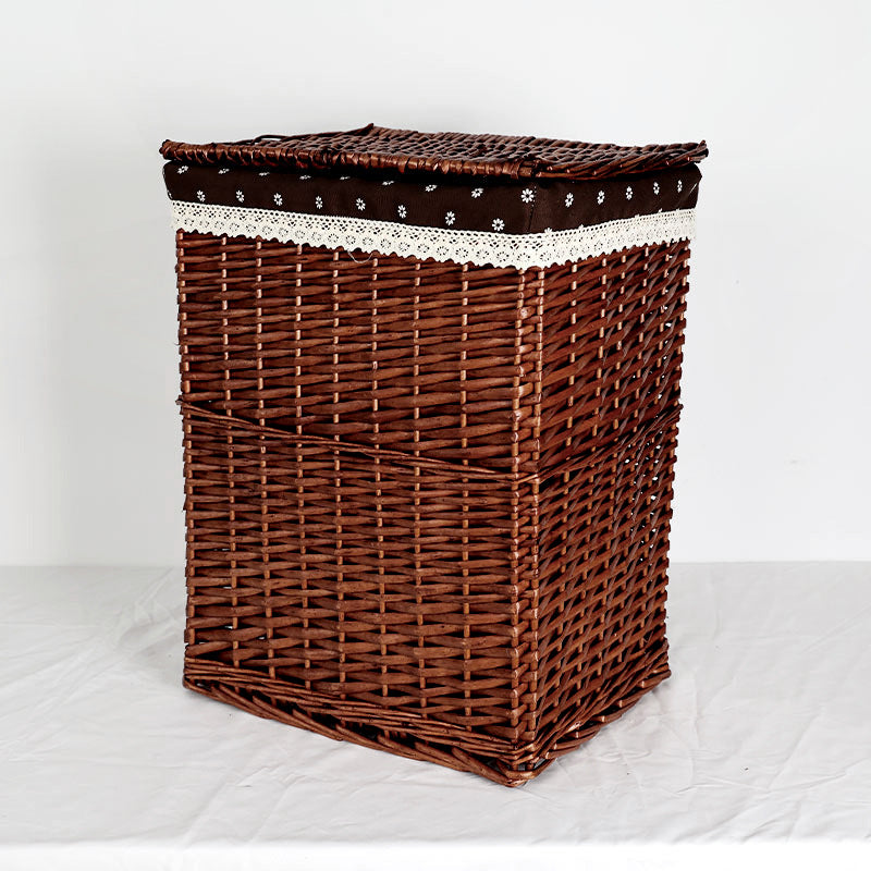 Women's laundry basket with decorative fabric cover and practical lid Stornfield