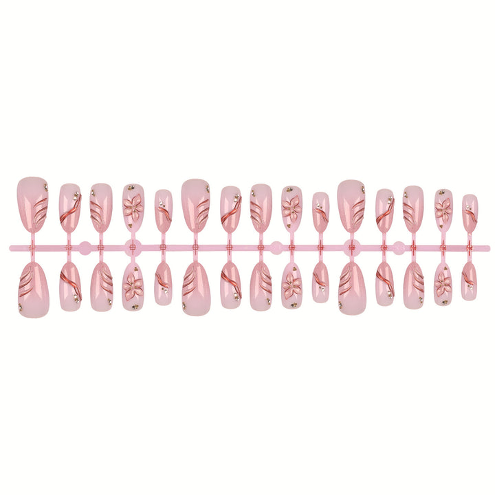 Decorative Floral Press-On Nail Art