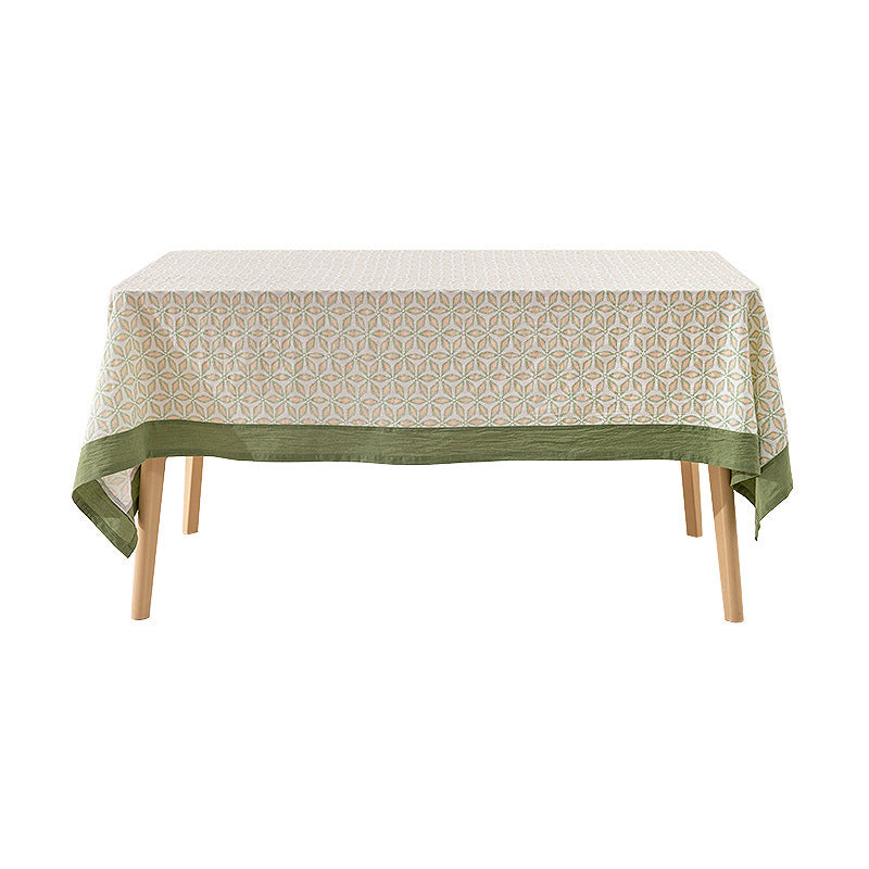 Cotton tablecloth with graphic all-over pattern and contrasting hem edge Stornfield