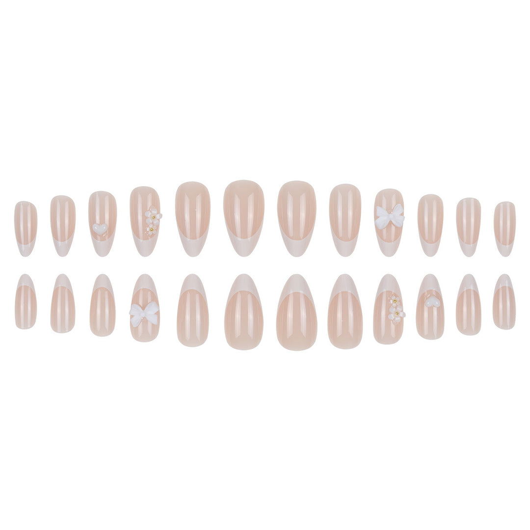 Elegant Stiletto Press-On Nails with Floral Accents Stornfield