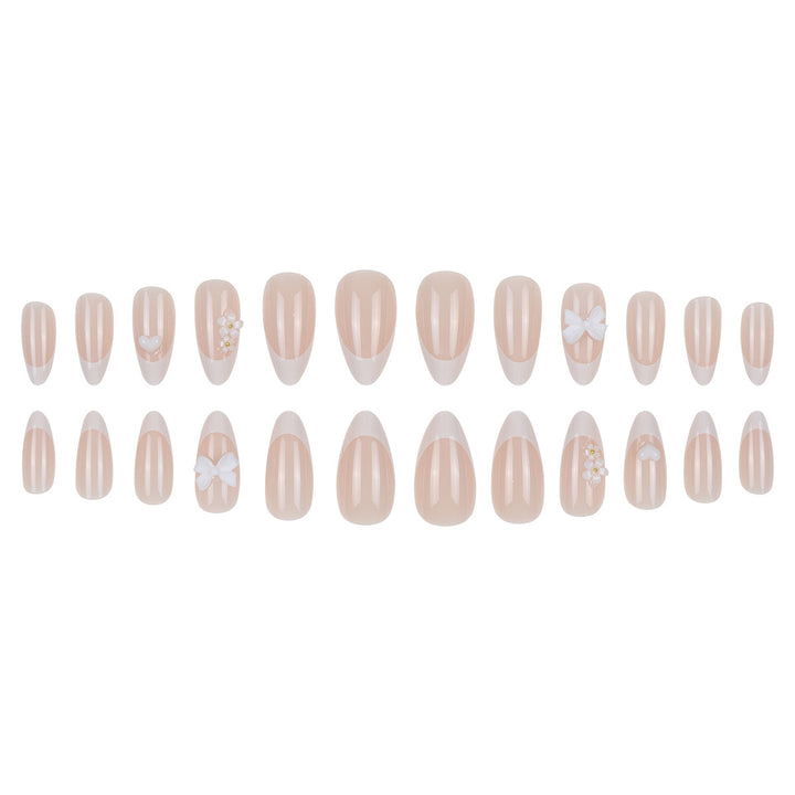 Elegant Stiletto Press-On Nails with Floral Accents Stornfield