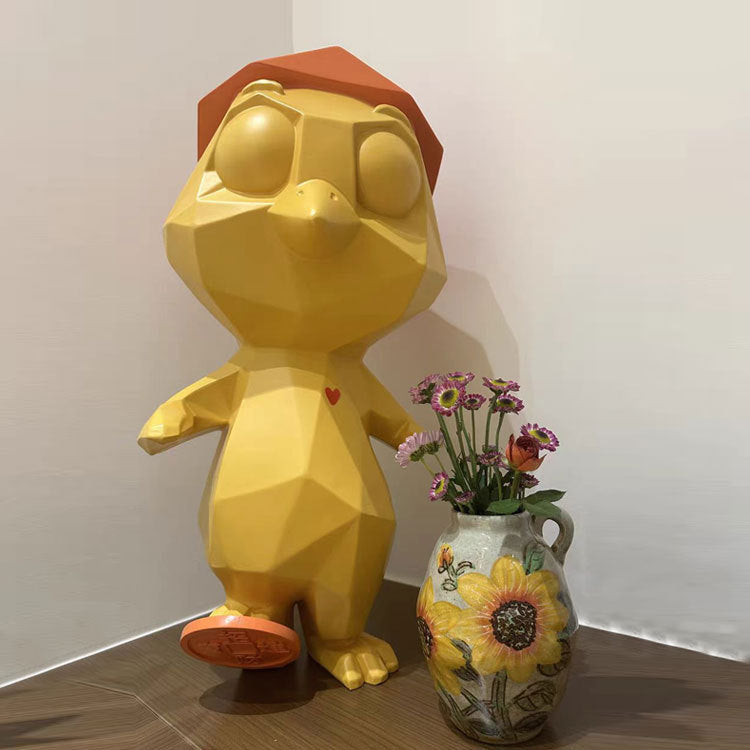 Playful Geometric Cartoon Figurine