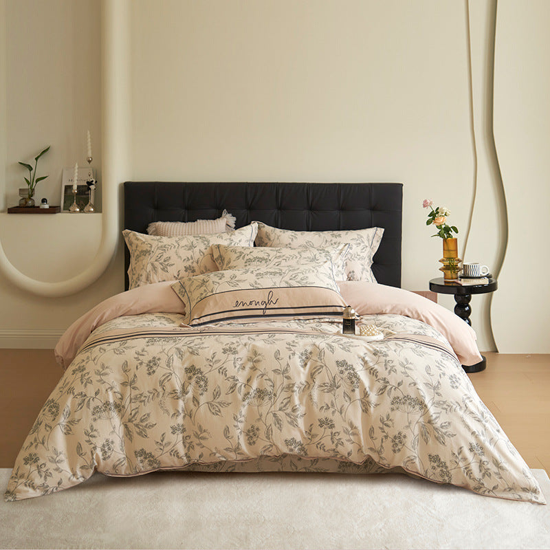 Luxury Cotton Sateen Geometric Duvet Cover Set with Pillowcases