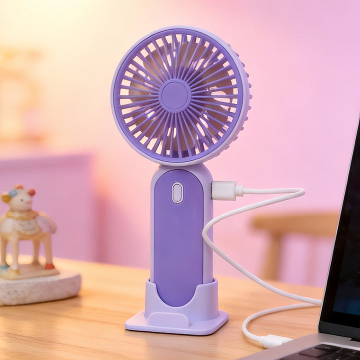 Women Portable USB Hand Fan with Flexible Stand Stornfield