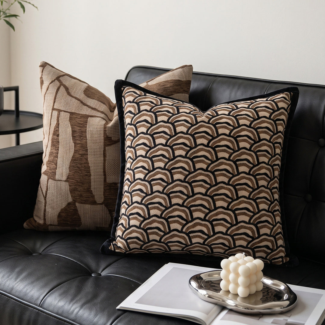 Decorative pillow in modern patchwork style