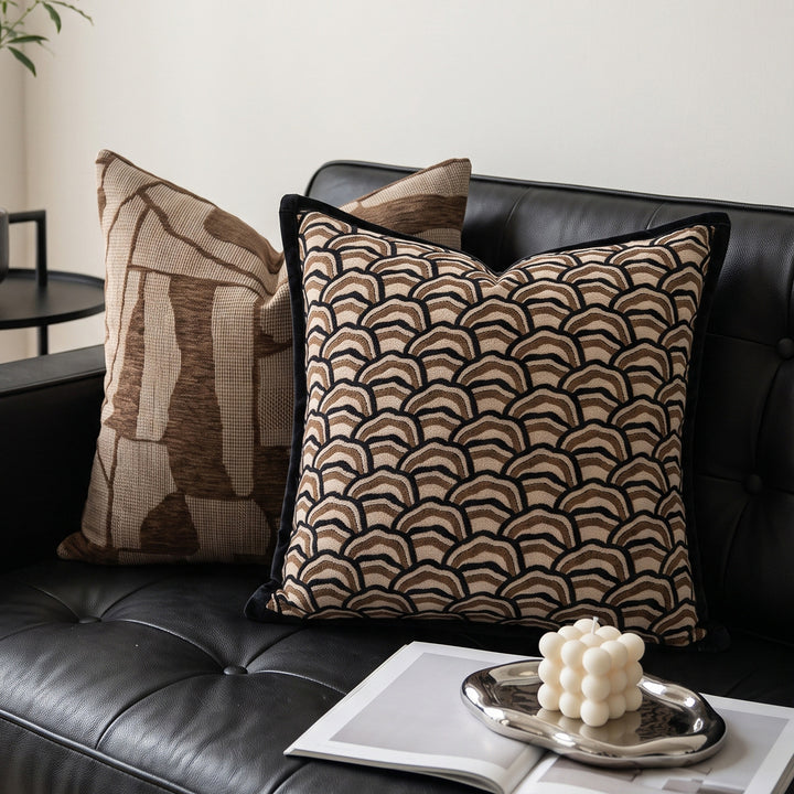 Decorative pillow in modern patchwork style