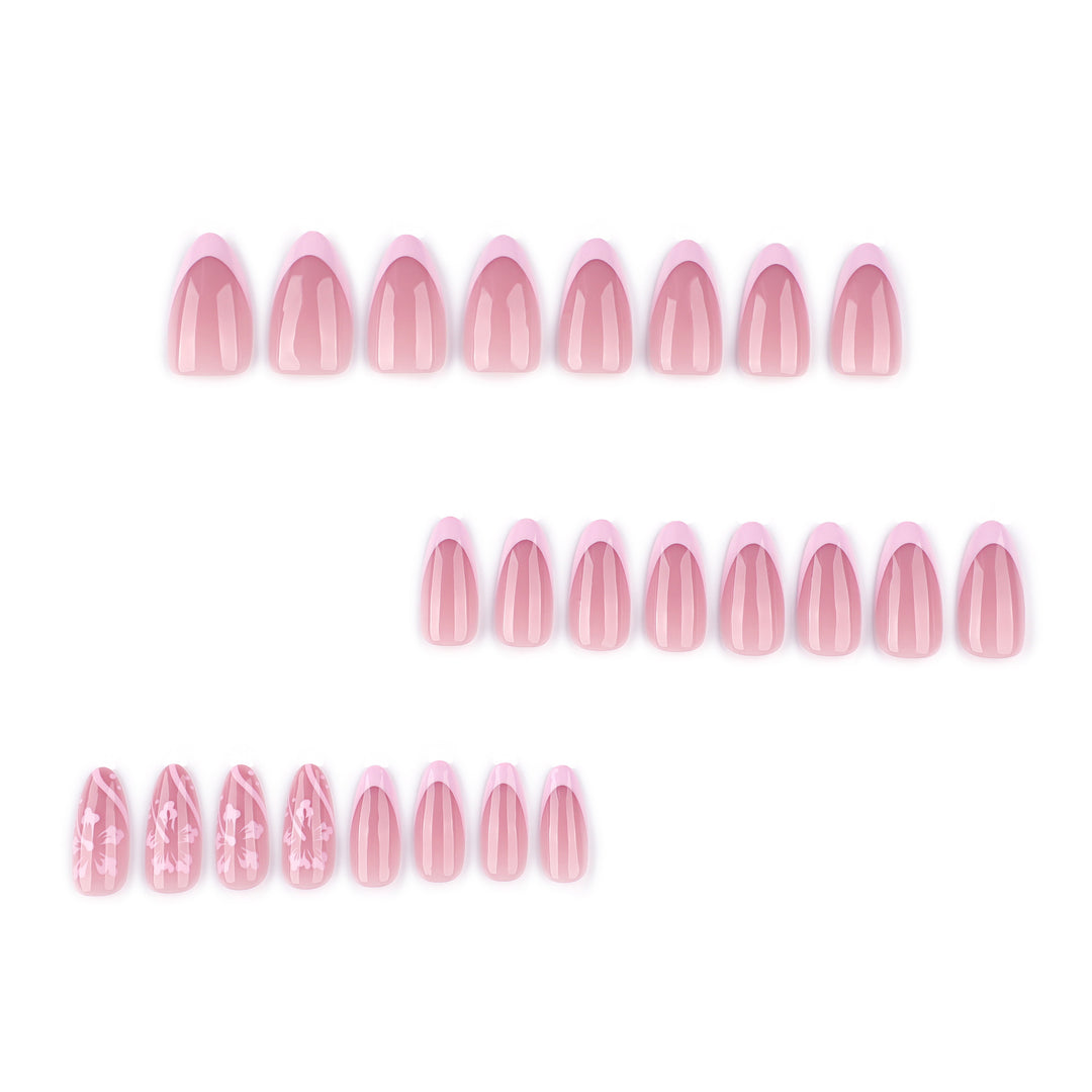 Elegant Artificial Nails with Flower Design Stornfield