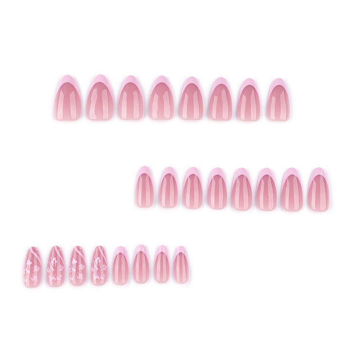 Elegant Artificial Nails with Flower Design Stornfield