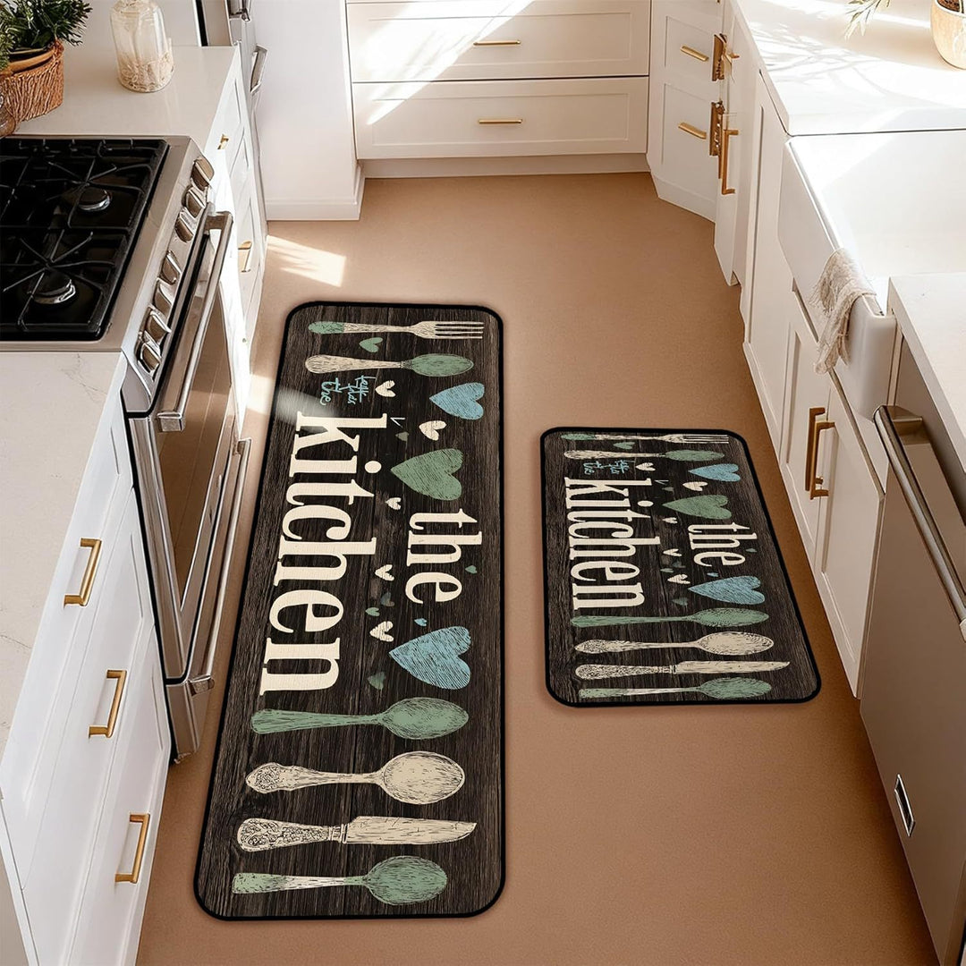 Colorful Floral Pattern Kitchen Mat Set