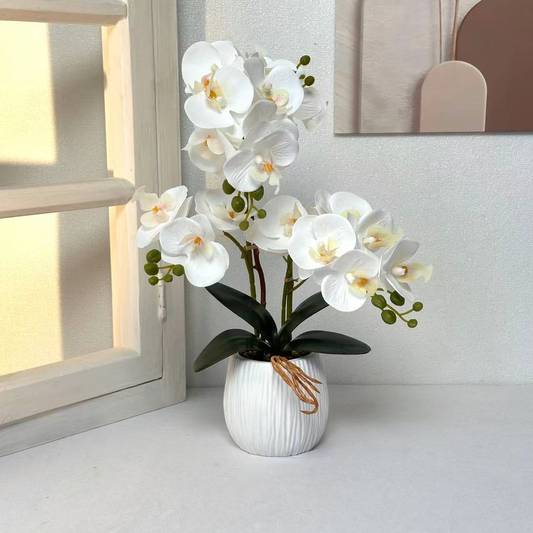 Lifelike Decorative Orchid Arrangement for Tabletop Decor