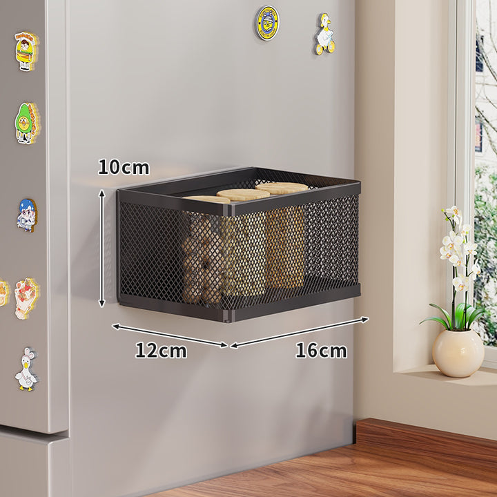 Magnetic Mesh Refrigerator Spice Jar Storage Basket