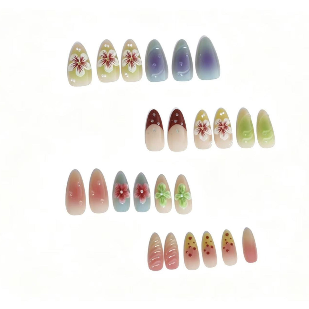 Artistic Floral Gradient Press-On Nail Set Stornfield