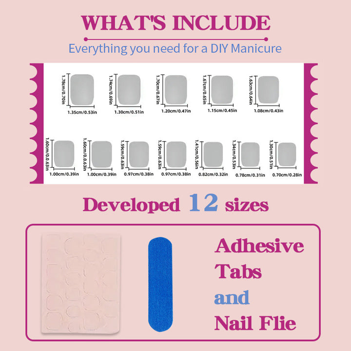 Artificial nail set with colorful marble designs Stornfield