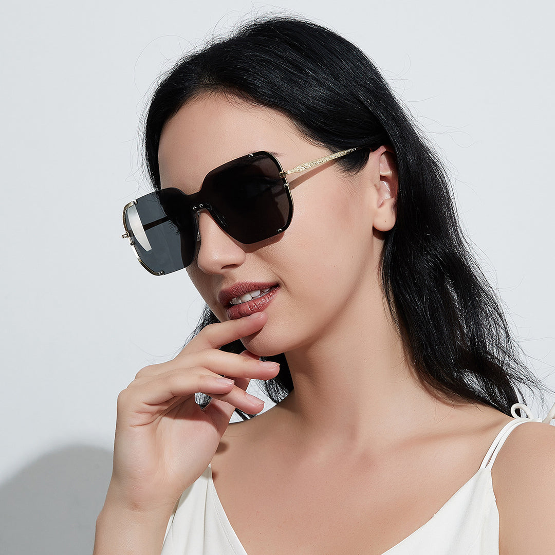 Women large stylish sun protection glasses Stornfield