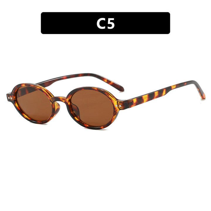 Ladies fashionable oval-shaped sunglasses with fancy frame Stornfield