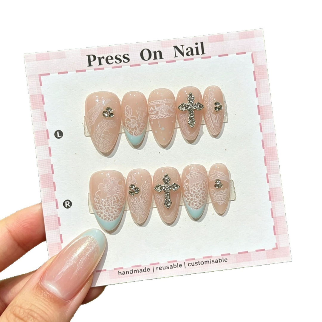 Decorative Press-On Nail Set with Customizable Designs