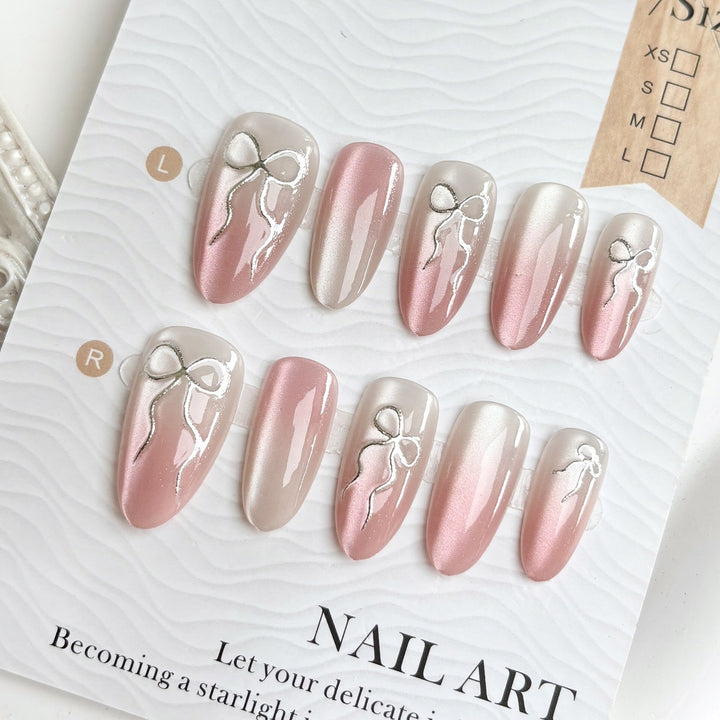 Elegant Rhinestone-Decorated Press-On Nails