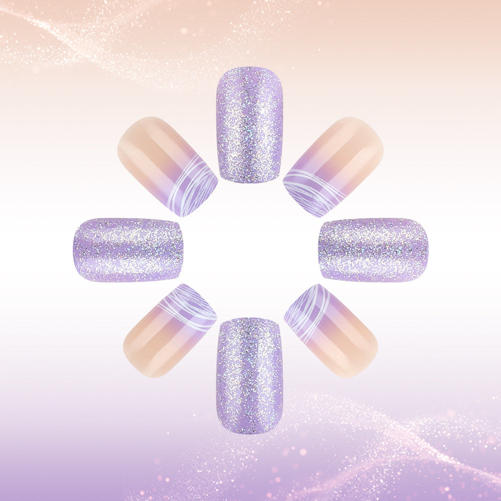Elegant Press-On Nail Art Set with Glamorous Glitter Accents Stornfield