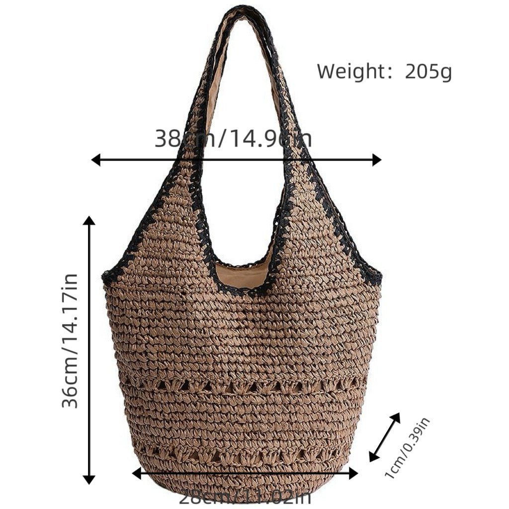Woven Natural Material Handbag with Minimalist Structure Stornfield