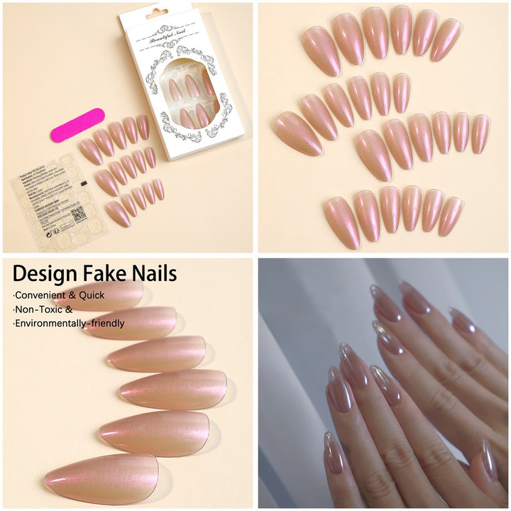 Artificial nail set with elegant stiletto tips and matte finish Stornfield